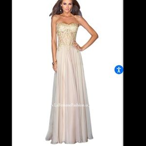 Nude Gold La Femme Dress #19593